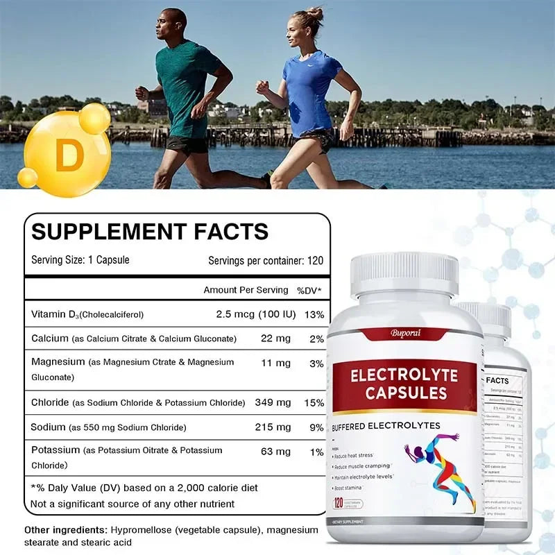 Capsules Électrolytes RAVYKO tableau nutritionnel